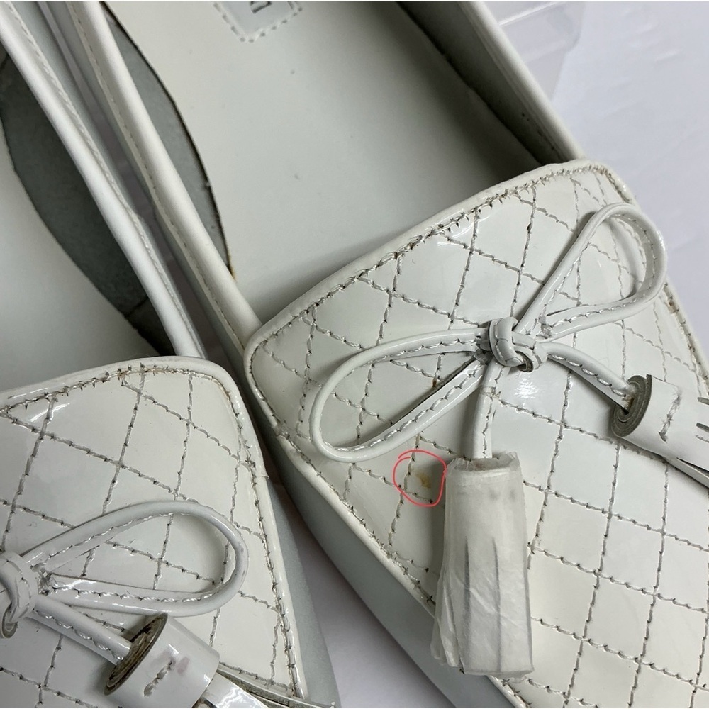 Enzo Angiolini Women’s White Flats & Loafers with Elegant Bow Tassels Detail - Picture 10 of 14